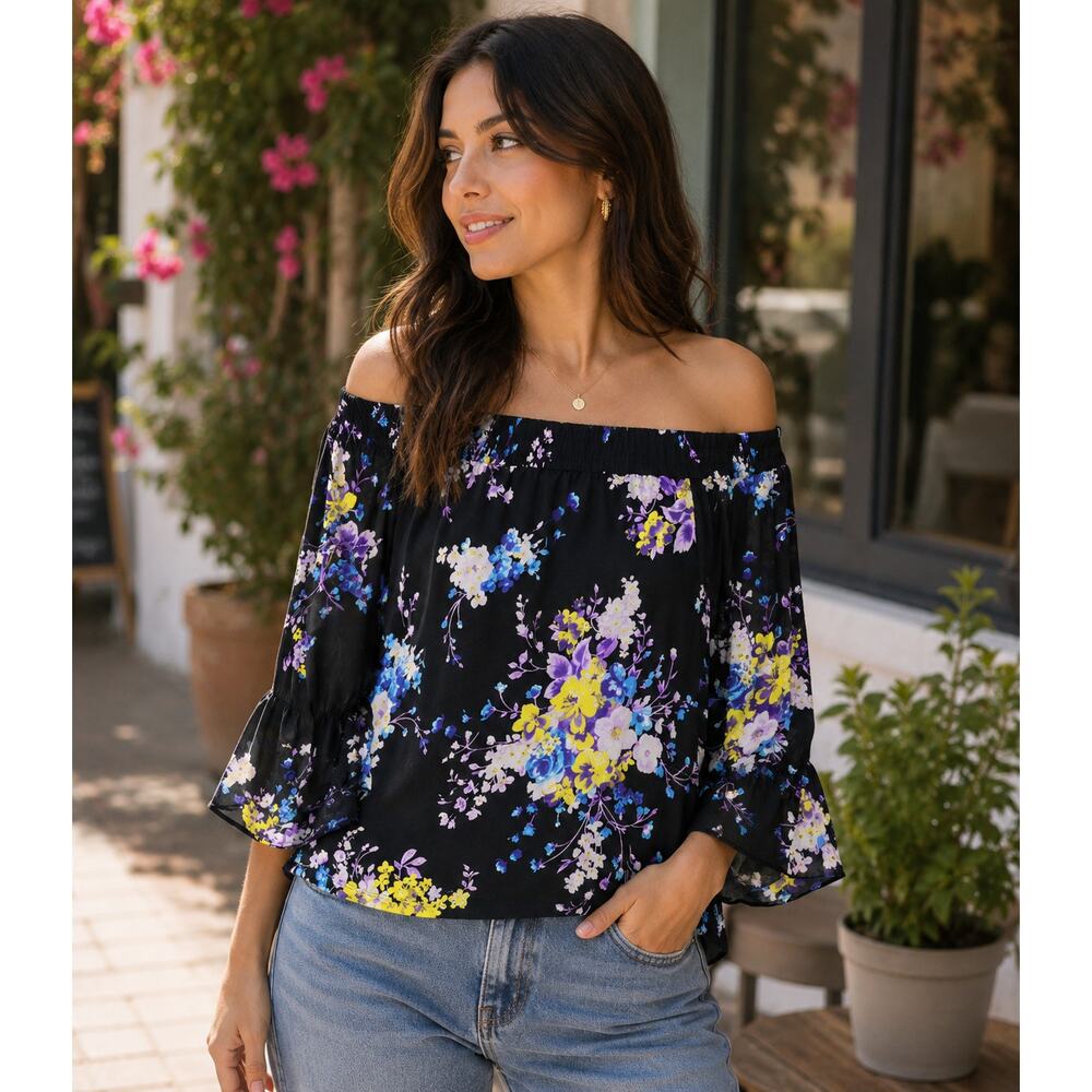 NEW Torrid Boho Peasant Blouse Womens 2X Off Shoulder Whimsigoth Chic